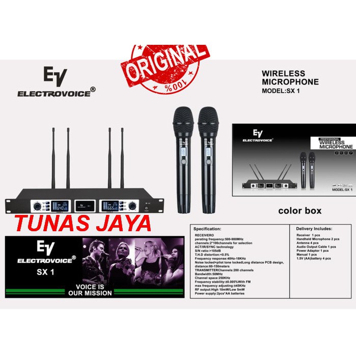 Mic wireless EV Electro Voice SX 1 Garansi 1 Tahun