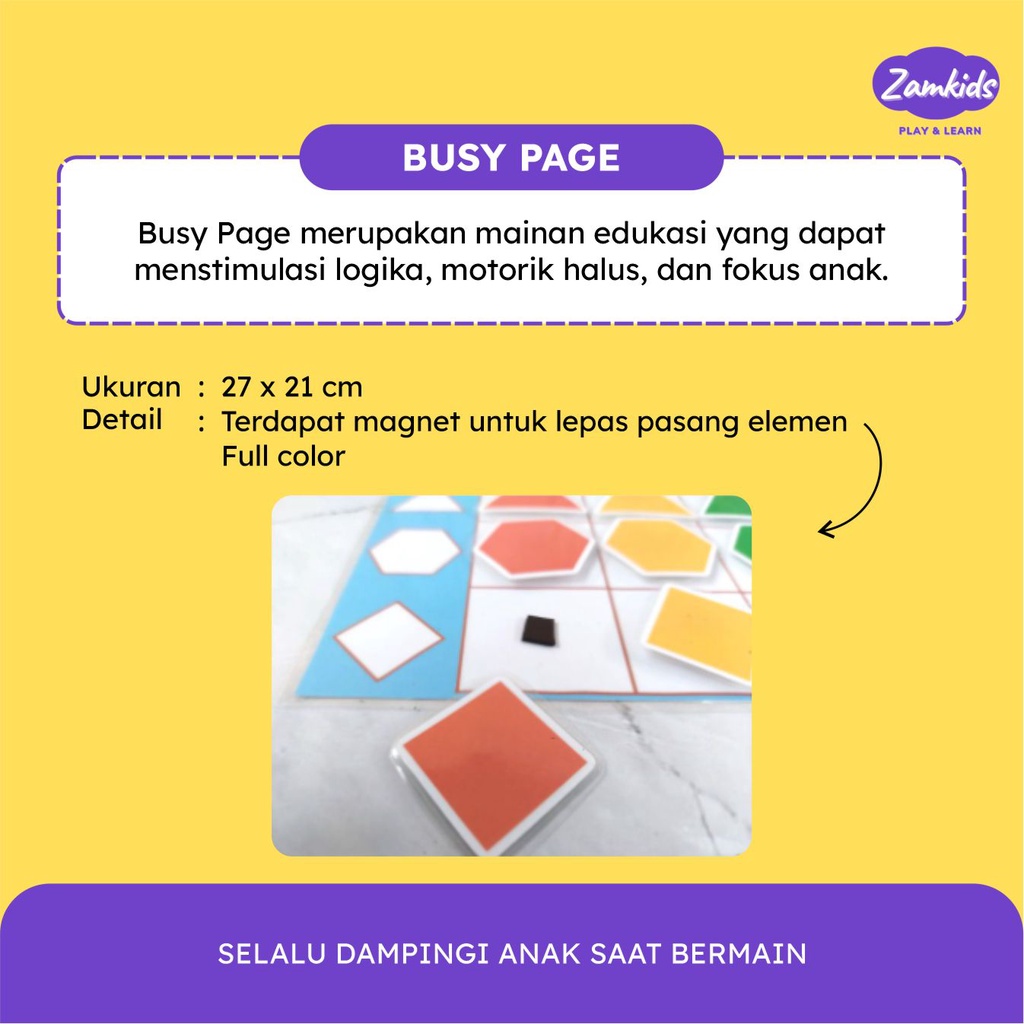 Permainan Edukasi Busy Page Magnet Susun Mainan Edukatif Anak Dan Balita By Zamkids