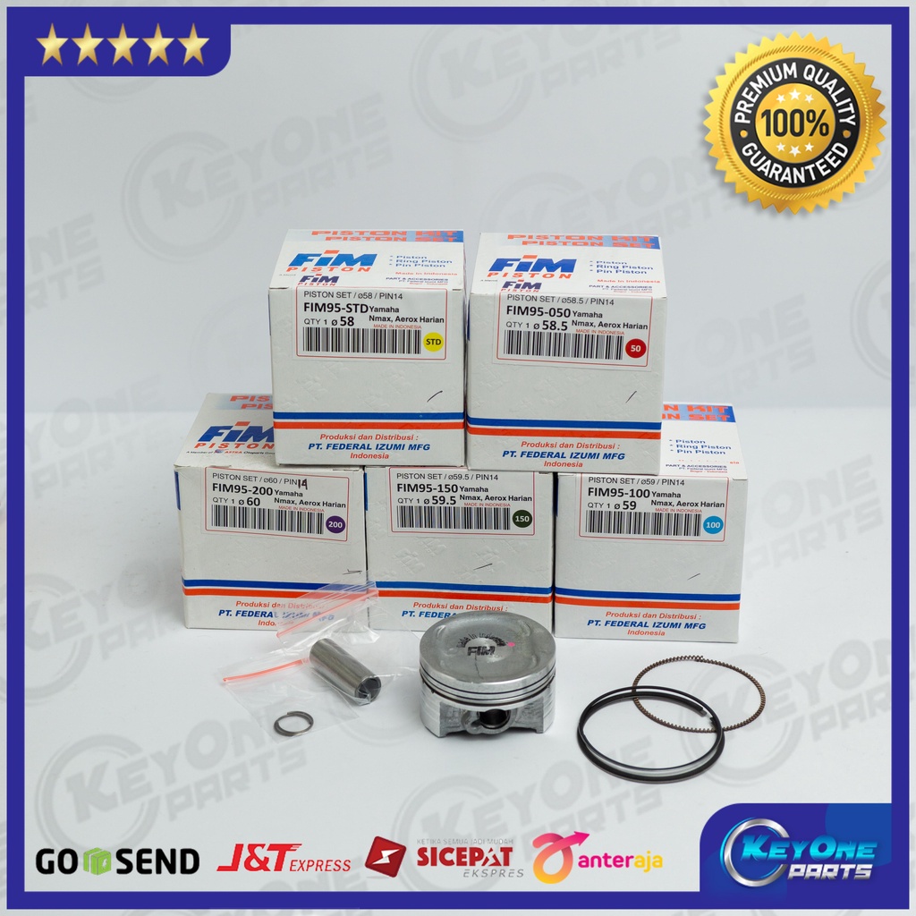 Jual PISTON KIT YAMAHA NMAX, YAMAHA AEROX PIN 14 PEN PISTON FIM DIA 58