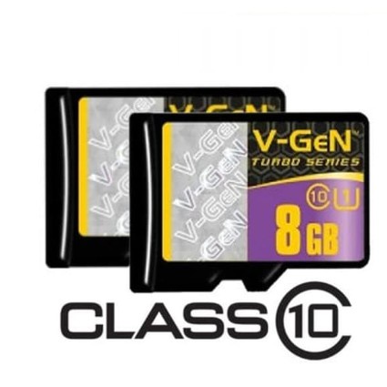 V-GEN Micro SD Vgen 8GB Class 10 TURBO SERIES Memory Card Original