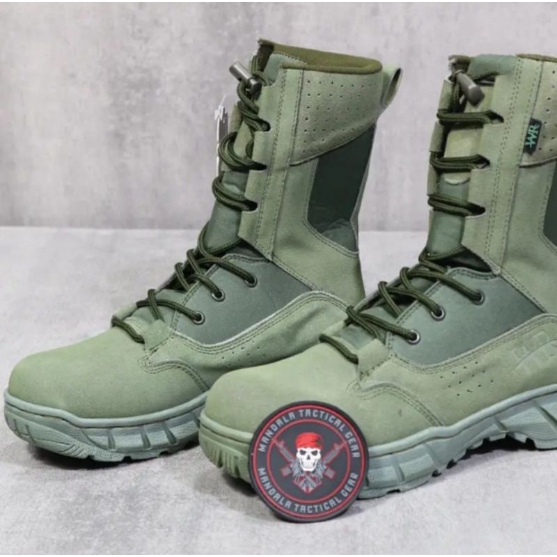 Sepatu PDL Hijau 2806 Bahan Kulit Asli / Sepatu PDL Hijau Brimob