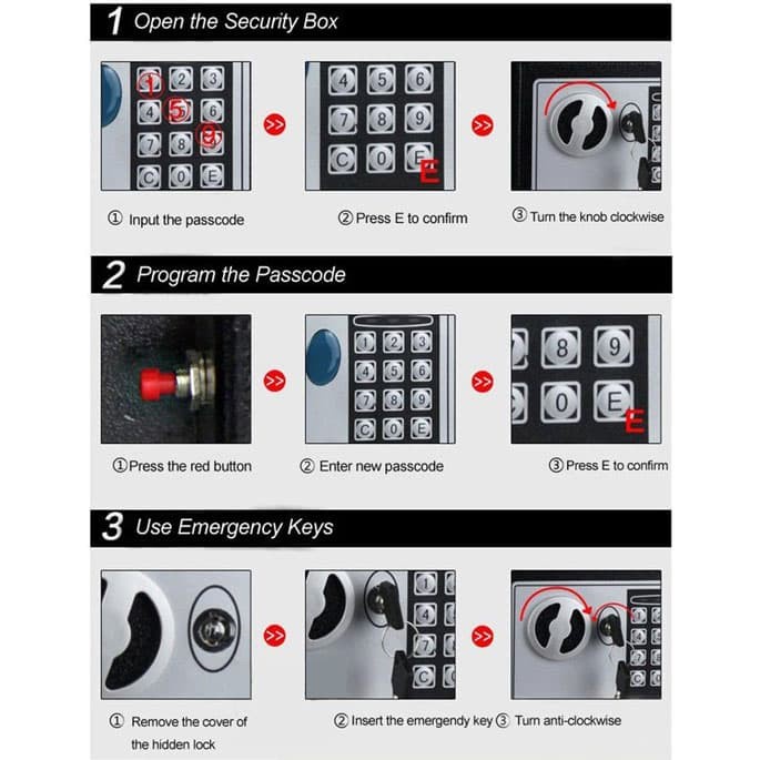 Brankas Mini Electric Password Safe Deposit Box - EB20