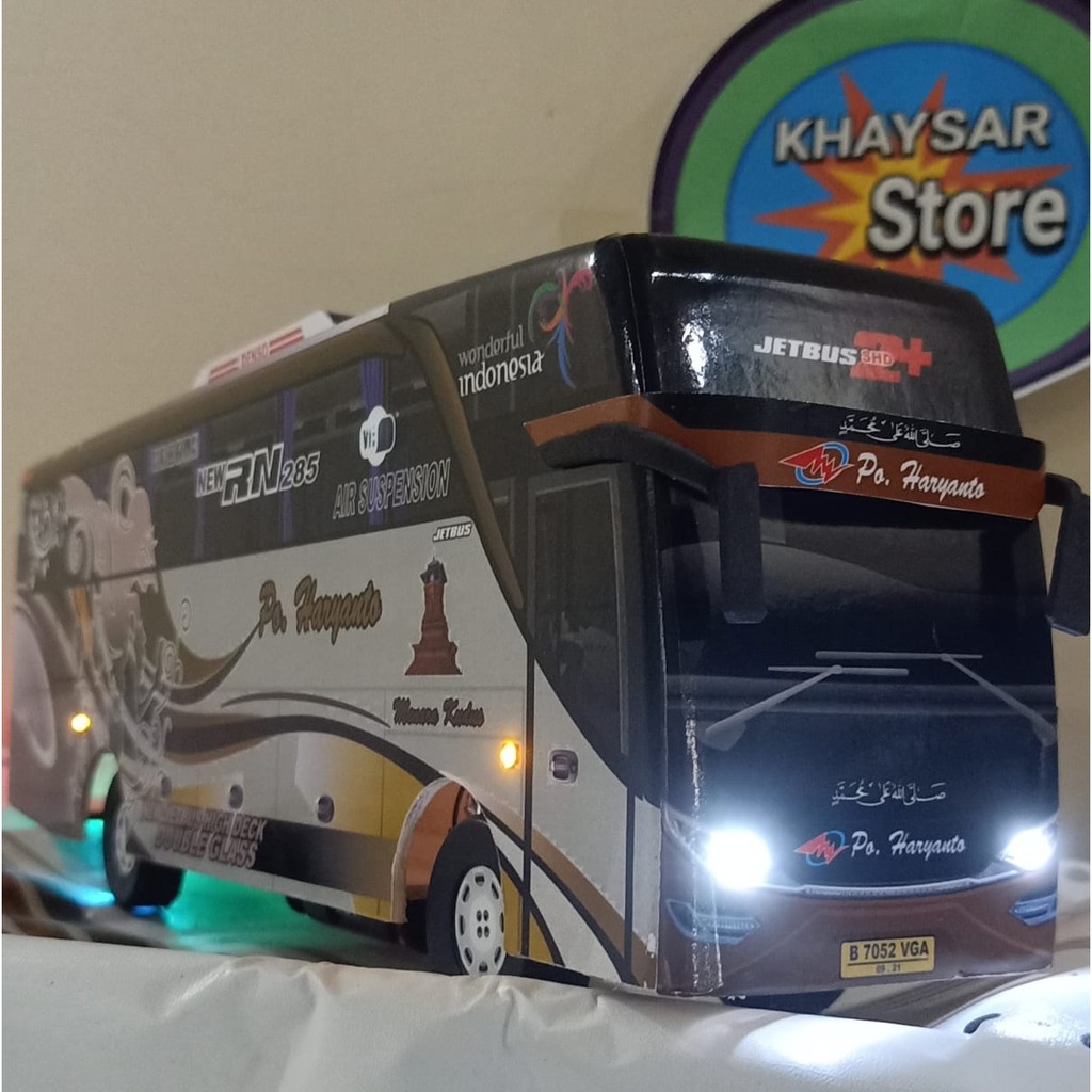 miniatur bus bis mainan bus bis shd haryanto livery gatot kaca plus lampu