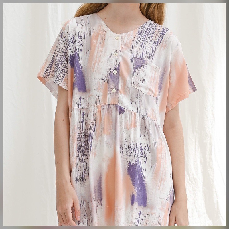 Julia Nightdress - Piyama / Daster Rayon Premium by RAHA Sleepwear-Snowy