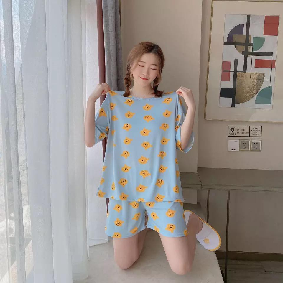 Baju tidur / piyama / baju santai wanita import korea murah BTB041 motif lucu murah