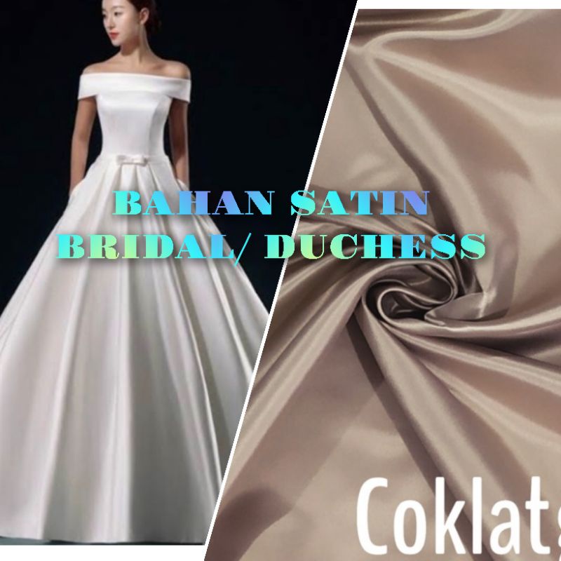 promo bahan kain satin bridal polos/ bahan bridal duchess premium/satin bridal polos