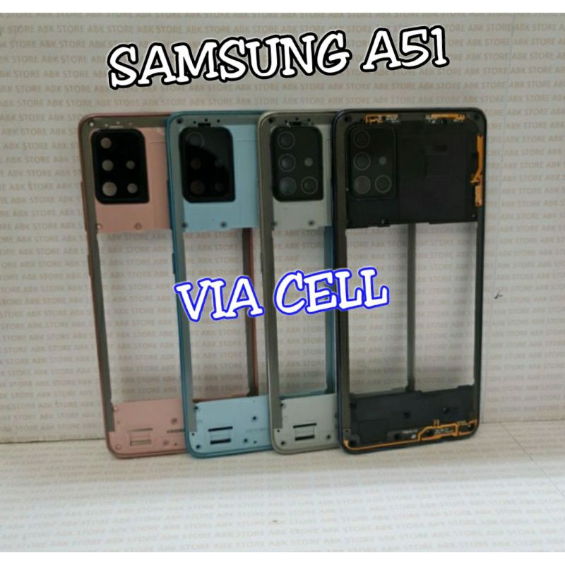 Tulang Tengah Bezel Bazel Tutup Mesin Samsung Galaxy A51 A515 A515f Original