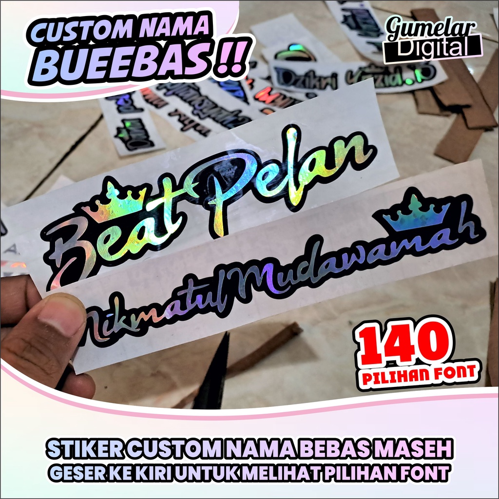 STIKER CUSTOM NAMA BEBAS CUSTOM NAMA LAH POKOKNYA