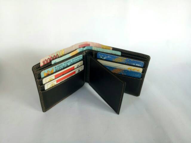 Dompet pria full kulit asli hitam dompet kulit sapi