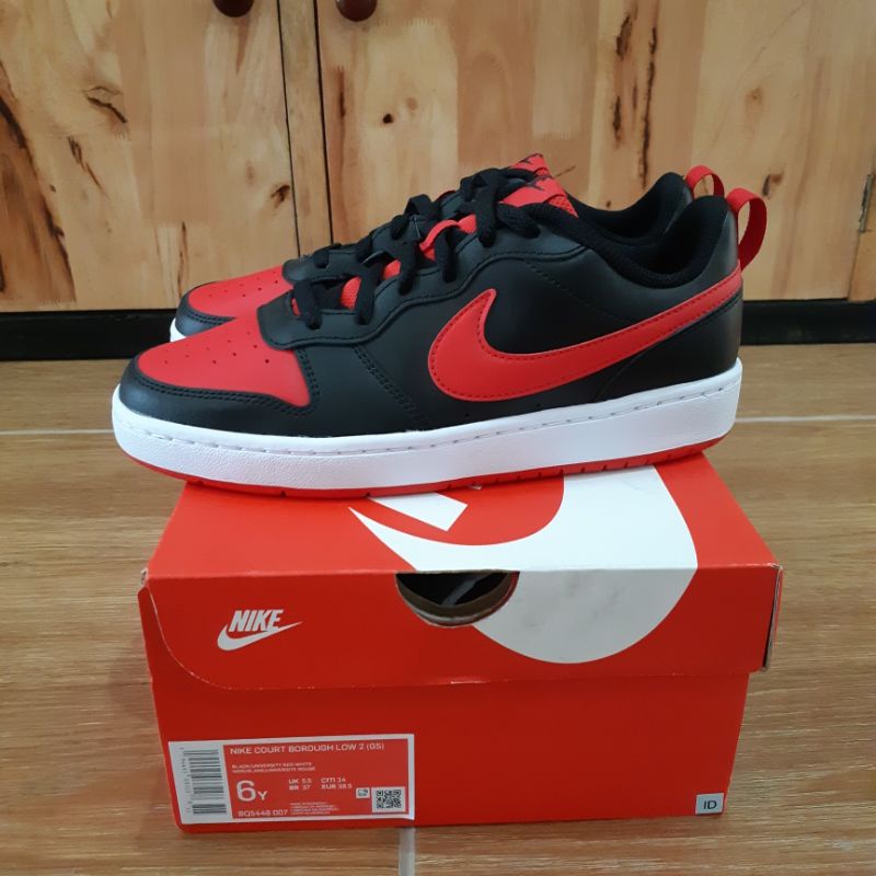 Nike Court Borough Low 2 GS Black Red (BRED) Original