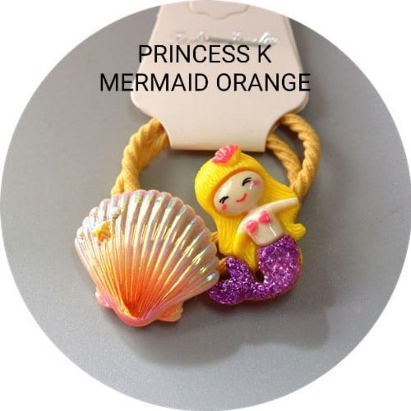 KARET RAMBUT ANAK MOTIF PRINCESS MERMAID / IKAT RAMBUT CLAY PRINCES / AKSESORIS / MAINAN ANAK LUCU