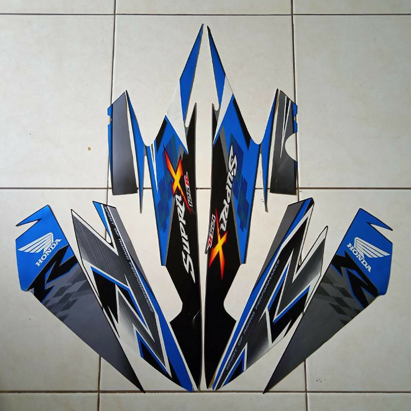 stiker striping motor supra x 125r 2010 biru