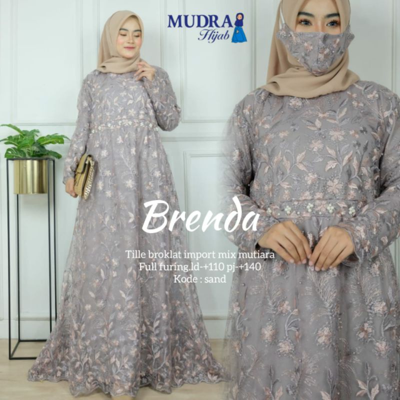 HPS Store - Mudra Dress gamis broklat brenda | Dress | Pakaian Muslim | Gamis | Muslimah Outfit | mo