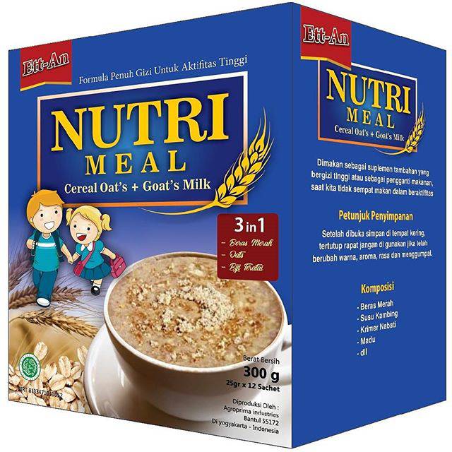 

Cereal Sarapan Pagi Nutri Meal diperkaya susu Kambing dan Herbal Kesehatab