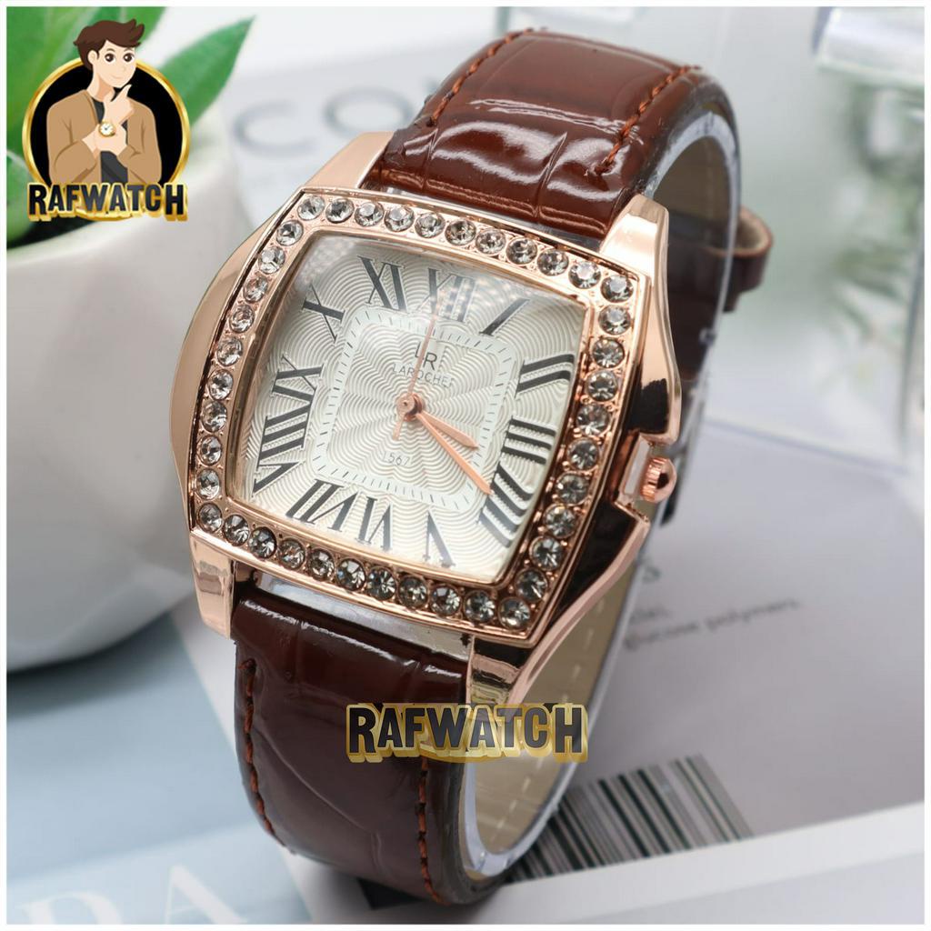 JAM TANGAN WANITA ELEGANT IMPORT STRAP KULIT PERMATA LAROCHE LR01