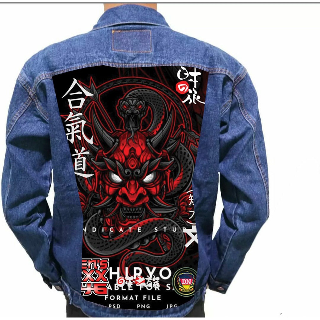 Jaket Jeans Printing  Pria&Wanita Biru Dongker/Biowosh-Jaket Denim Printing  Pria&Wanita Biru Dongke