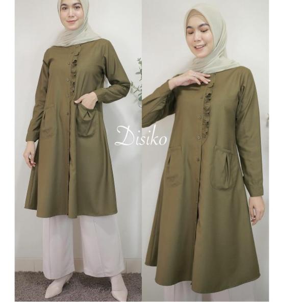 LANGSUNG ATC.. Baju Atasan Tunik Wanita Terbaru 2022 / Lemia Tunik Katun Toyobo Putih Design By Disi