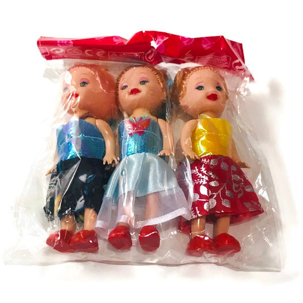 Boneka Mini Isi 3 / Boneka karet / Mainan Boneka Barbie Mini