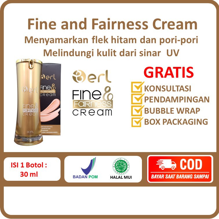FF Fine Fairness Cream Krim B Erl Berl Cosmetics FFC Kosmetik Alas Bedak Foundation Wajah Ringan