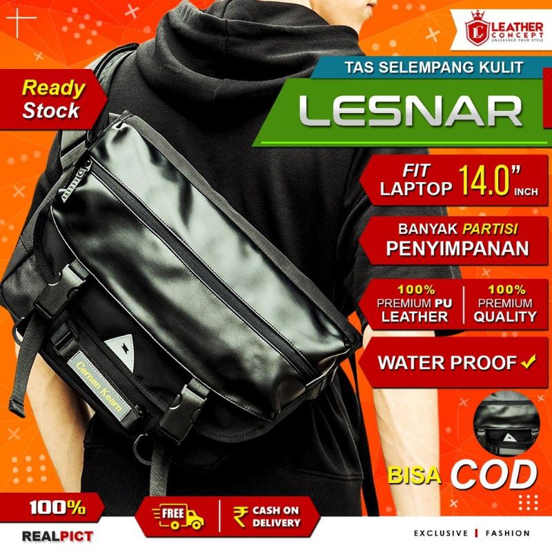 Tas Selempang Pria Kulit Tas Kulit Pria Tas Pria Waterproof LESNAR