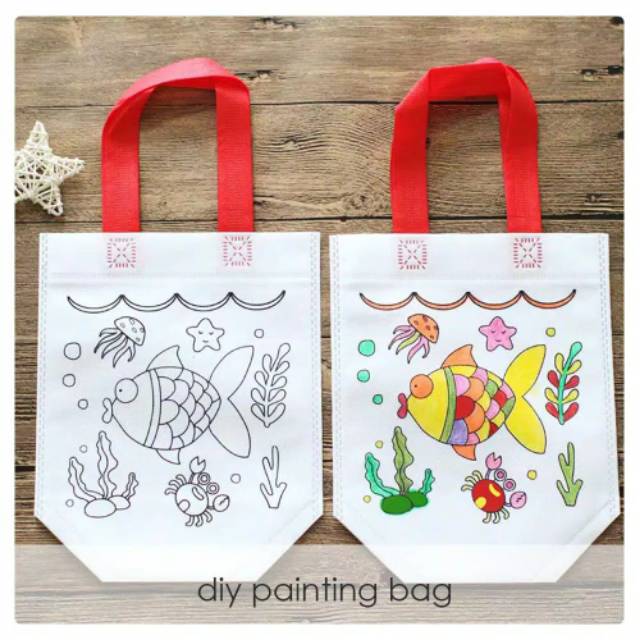 DIY PAINTING BAG mewarnai tas + spidol