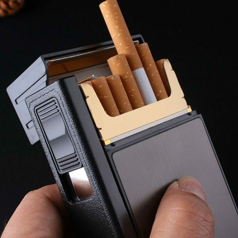 Kotak Rokok 20 Slot Dengan Korek Elektrik Removable