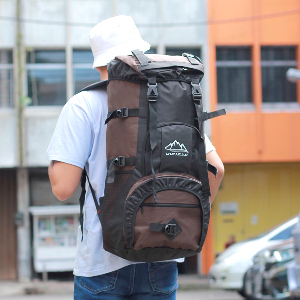 Tas Gunung Hiking Inficlo Original Tas Ransel 60L Backpack Adventure Murah Semi Carrier Tas Semi Keril Murah Kuat 60 Liter