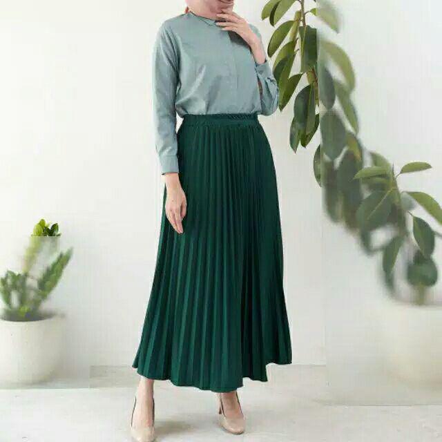 Rok Plisket Bawahan Wanita Flare Skirt Fashion Grosir Terlaris / ROK PLISKET SUPER MAYUNG/ FLARE SKI-Rok plisket- ARMY