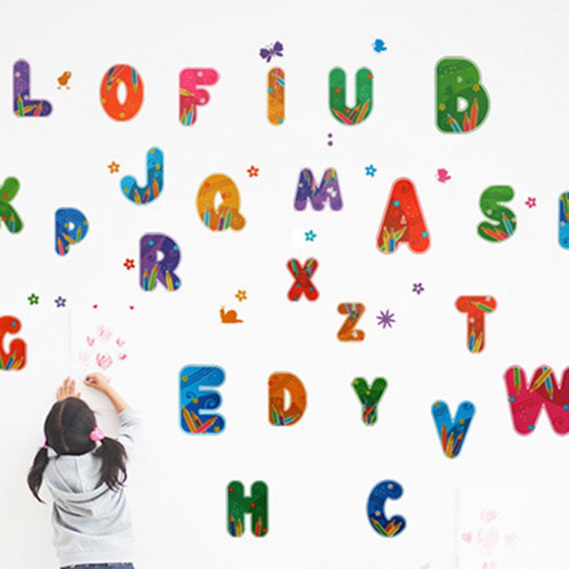 RELIZA WALL STICKER ALPHABET ANAK KIDS HURUF STUDY STIKER DINDING XY8073