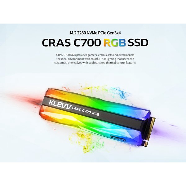 KLEVV SSD RGB CRAS C700 PCIE GEN3X4 240GB, 480GB, 960GB