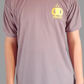 KAOS PRIA | KAOS POLISI COKLAT|KAOS DALAM POLISI| SABLON