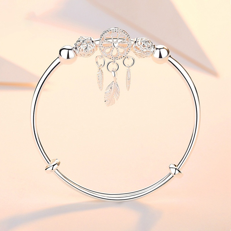 Gelang Bangle Hias Bulu Rumbai Dream Catcher Untuk Wanita