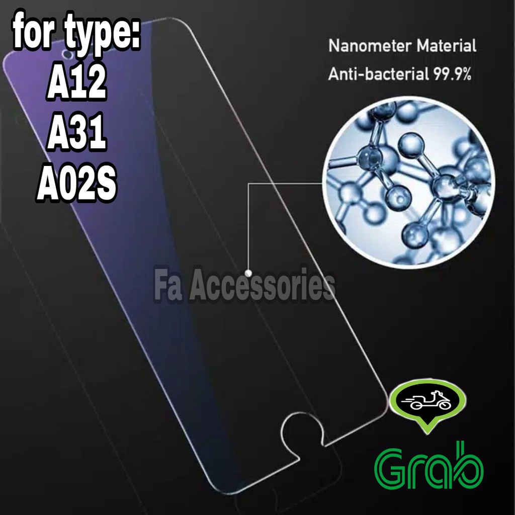 Tempered glass blue samsung A12 A13 A23 A31 A02 A02S A03 A03S A03CORE A04 A04S A04E S CORE M12 M52 M13 E 4G 5G antiradiasi blue light screen protector