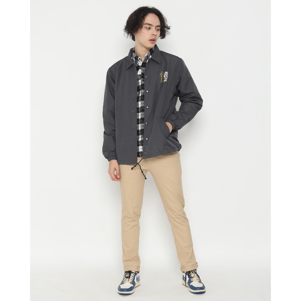 Erigo Coach Jacket Art Of Peace Dark Grey-3