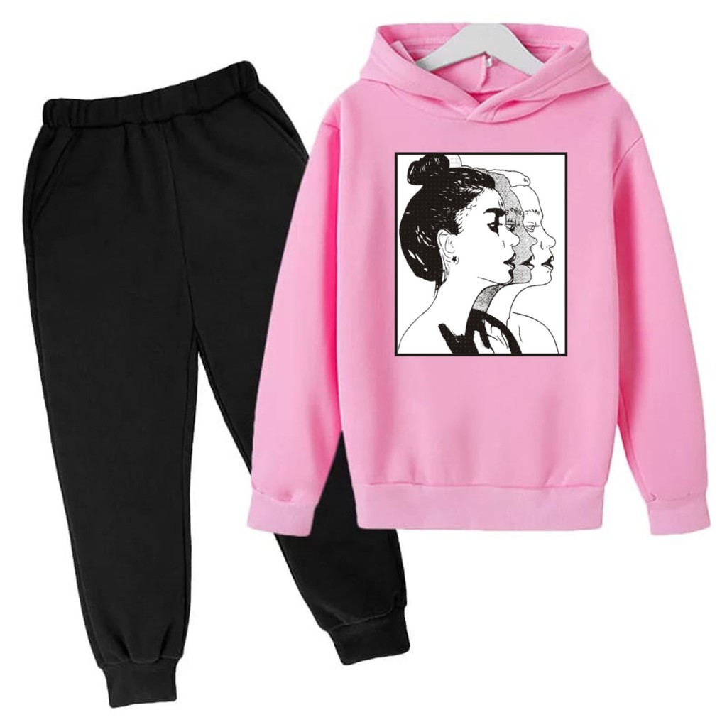 Bess - Setelan Set Jogger Wanita / Setelan Set Hoodie RETRO GIRLS