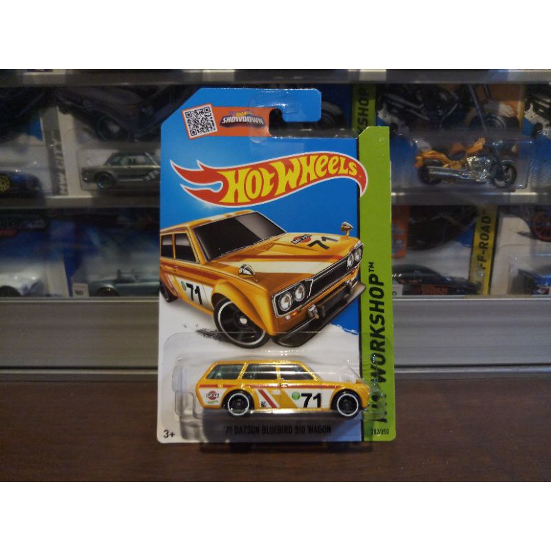 Hot Wheels 71 Datsun Bluebird 510 Wagon YELLOW - Grill Polos