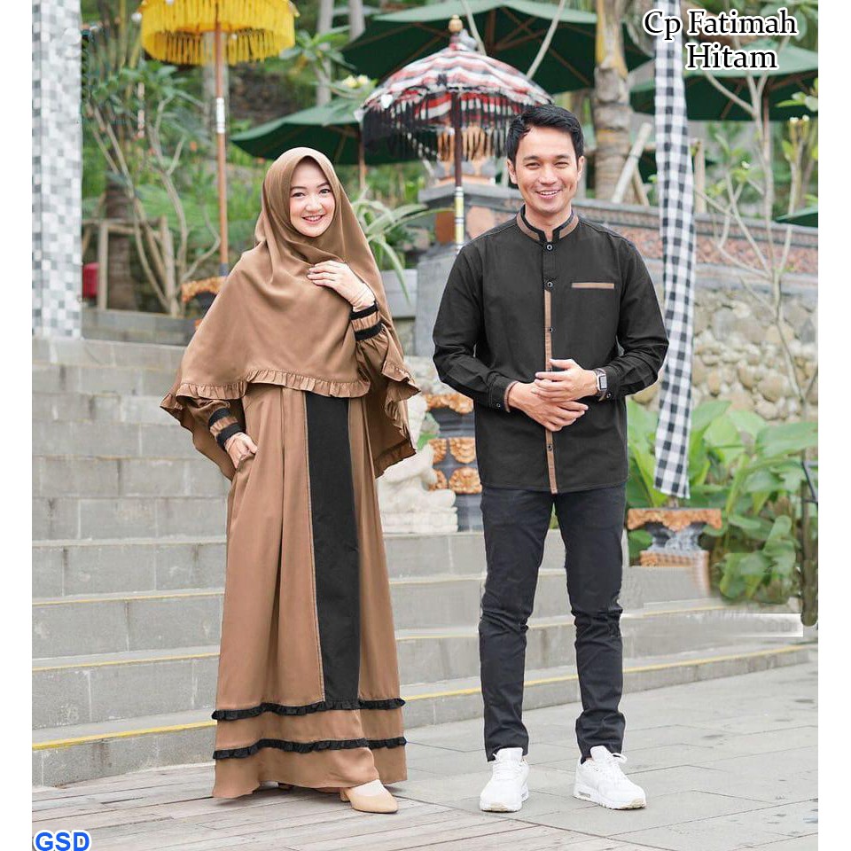 Cp Fatimah/Sarimbit Couple Keluarga/Baju Muslim Pasangan Berikut Hijab/Gamis Modern/Ayah Ibu