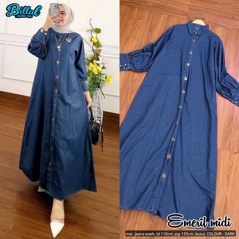 Emeril Midi Dress Jeans LD 110 cm