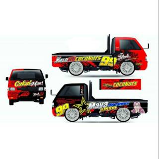 Stiker Cutting Logo Sponsor Untuk Mobil Angkutan L300 Truk