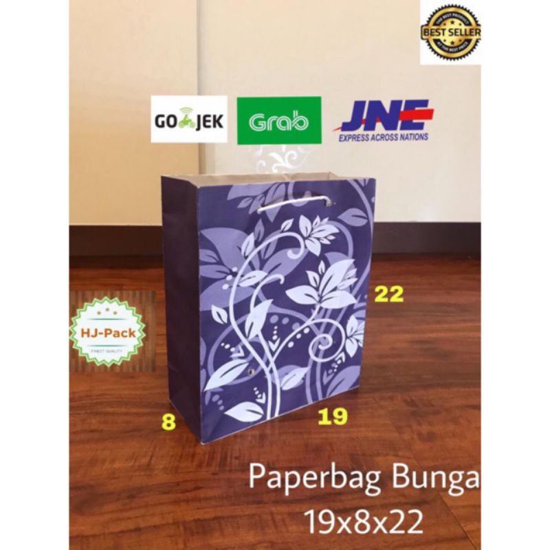 

Paperbag Bunga Ungu PxLxT: 19x8x22 Tali Kertas Coklat