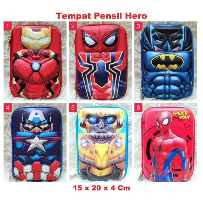 

Office & Stationery | Alat Tulis | Tempat Pensil Anak Batman Spiderman Ironman Captain Superman Hardcase | Best Seller