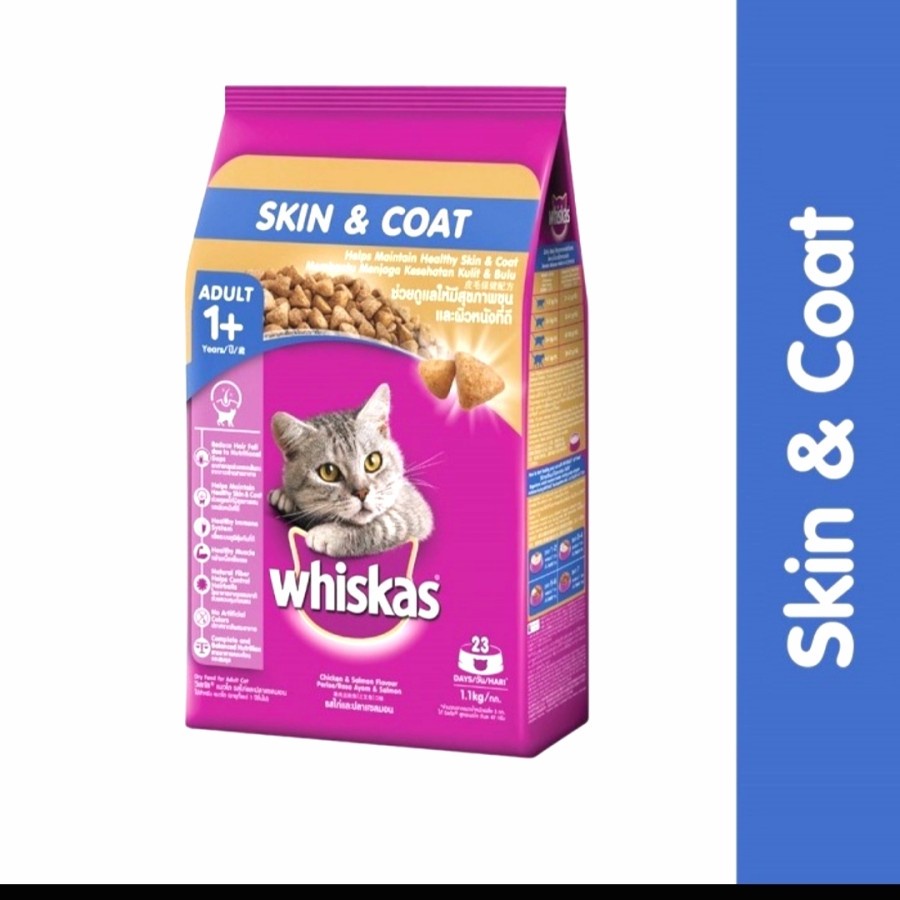 WHISKAS MAKANAN KUCING KERING ADULT FUNGSIONAL 450gr - SKIN&amp;COAT