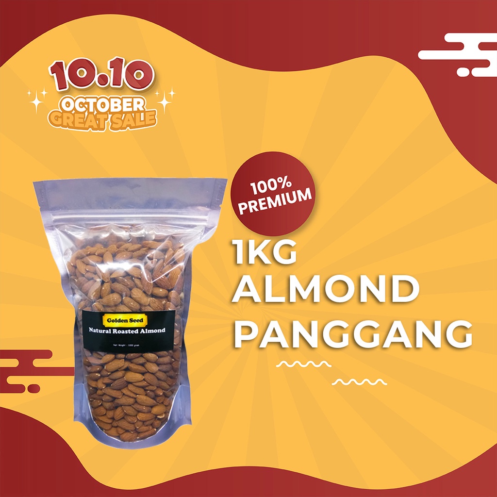 Jual KACANG ALMOND PANGGANG 1KG PREMIUM - ROASTED ALMOND 1000 GRAM