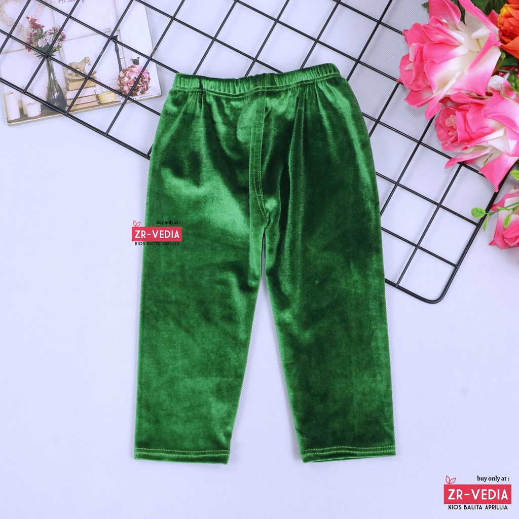 Legging Cleo Uk 3-12 Bulan / Celana Leging Balita Bludru Polos Panjang Anak Perempuan Pants Import