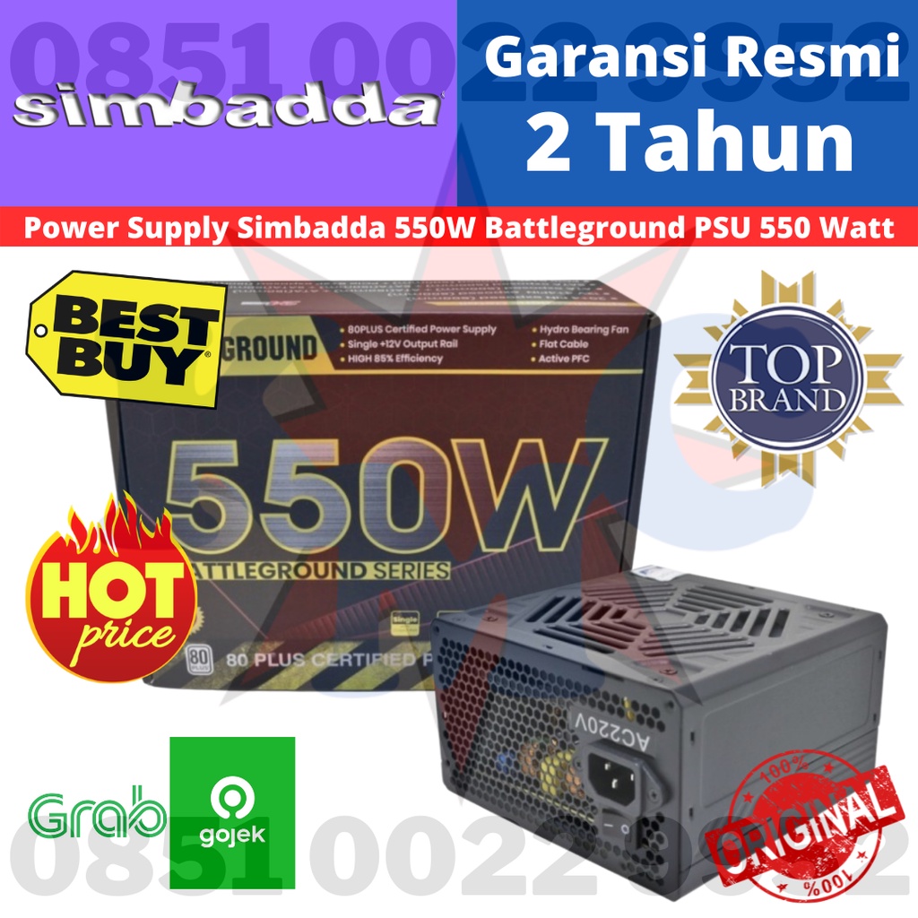 POWER SUPPLY SIMBADDA 550W PLUS 80 Battleground PSU 550 Watt