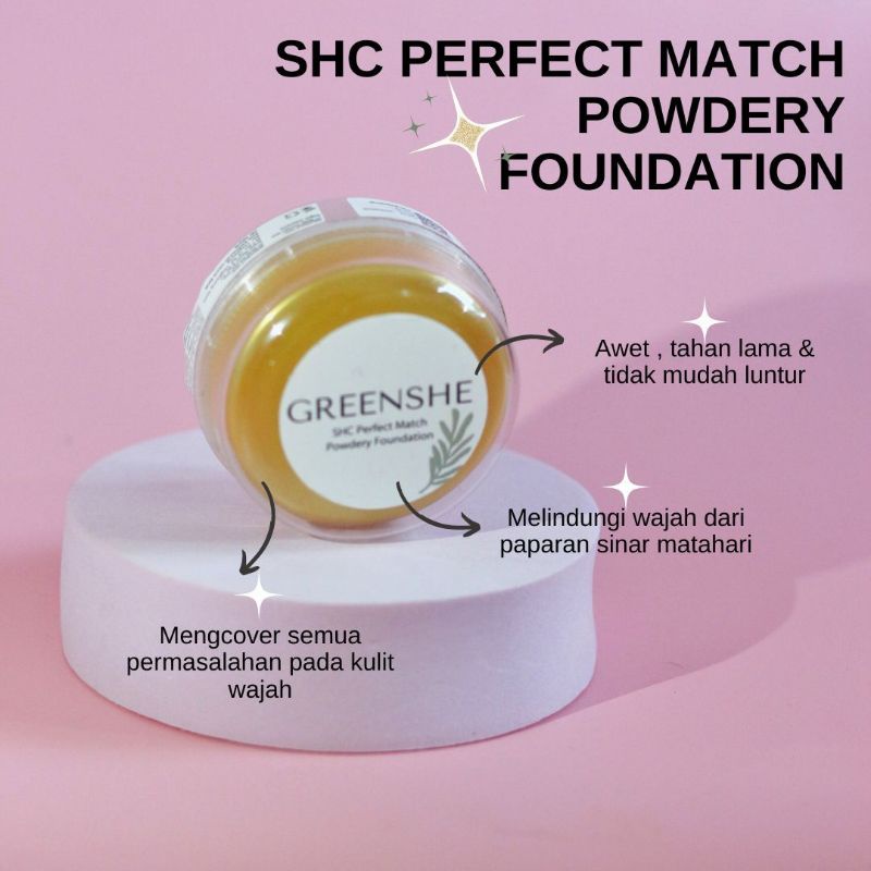 BEDAK SHC BY GREENSHE/FREE BEAUTY BLENDER/SUNSCREEN AWET SAMPE 6 BULAN