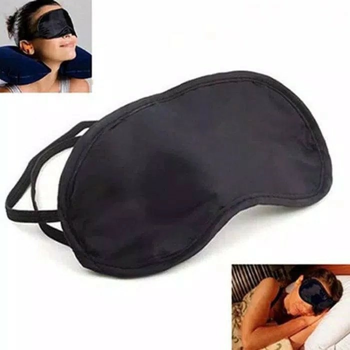 BAROKAH GAMIS Penutup Mata Tidur , Eye Mask, Masker Mata black ori