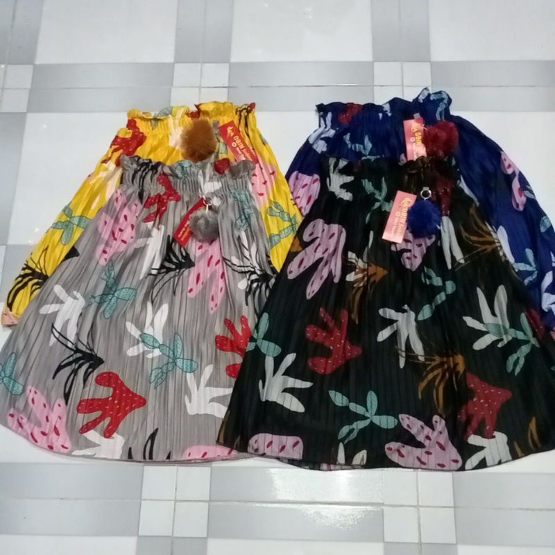 (KAKTUS)Rok plisket anak kaktus umur 3-12 tahun/rok plisket anak perempuan motif kaktus uk m,l,xl dan xxl