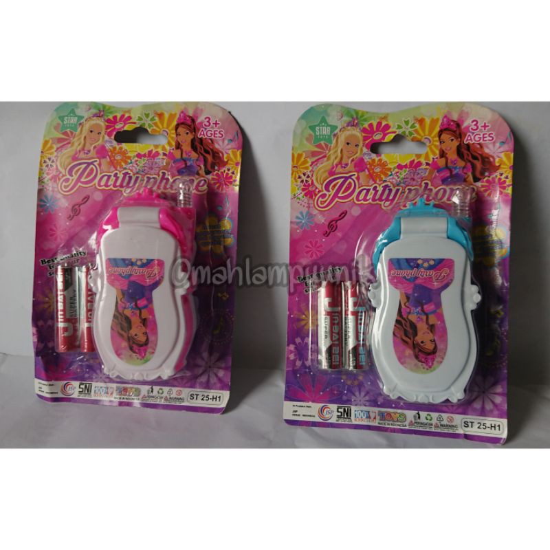 Mainan HP/ Mainan Handphone Lipat Barbie Princes Girl/ HP Mainan Barbie Include Batre