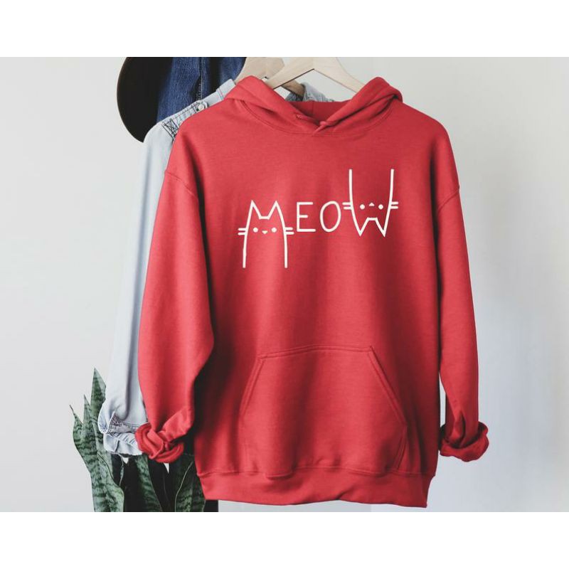 S - XXXXXL(6XL) Sweater Cat Crewneck MEOW Meaw Cute Cat Sweatshirt BIGSIZE OVERSIZE Funny Cat Lover